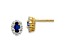 10k Yellow Gold and Rhodium Over 10k Yellow Gold 0.2ctw Diamond, 0.66ctw Sapphire Stud Earrings