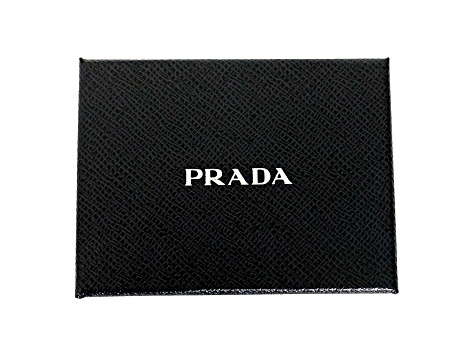 Prada Mens Saffiano Leather Vertical Card Black Holder