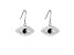 Blue Sapphire Rhodium Over Sterling Silver Evil Eye Earrings