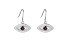 Green Lab Alexandrite Rhodium Over Sterling Silver Evil Eye Earrings