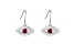 Ruby Rhodium Over Sterling Silver Evil Eye Earrings