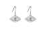 White Topaz Rhodium Over Sterling Silver Evil Eye Earrings