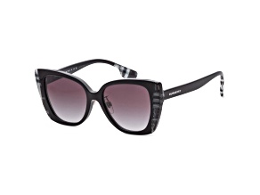 Burberry Women's 54mm Checkered Black White Sunglasses