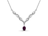 Red Ruby Rhodium Over Sterling Silver Necklace 0.60ctw