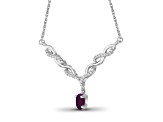 Red Ruby Rhodium Over Sterling Silver Necklace 0.60ctw