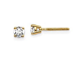 14K Yellow Gold Lab Grown Diamond 1/3ctw VS/SI GH Screw Back 4 Prong Earrings