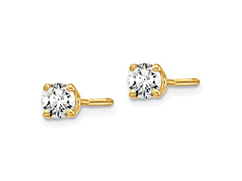 14K Yellow Gold Lab Grown Diamond 1/3ctw VS/SI GH Screw Back 4 Prong Earrings