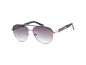 Guess Women's 57 mm Shiny Dark Nickeltin Sunglasses