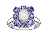 White Opal Sterling Silver Ring 2.06ctw