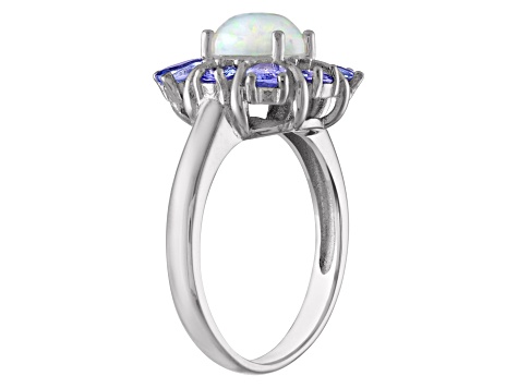 White Opal Sterling Silver Ring 2.06ctw