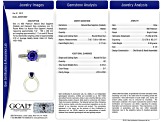 Round Blue Sapphire and White Diamond Platinum Ring. 2.95 CTW