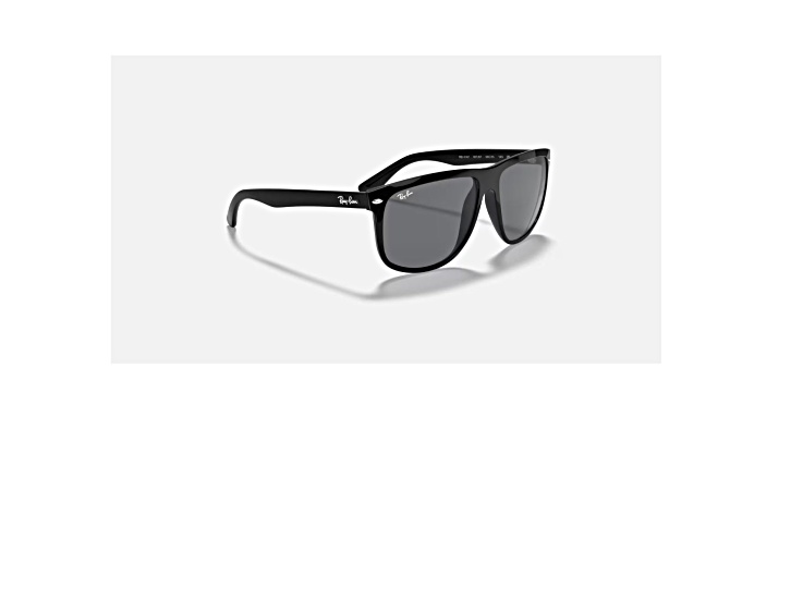 Ray-Ban Boyfriend Polished Shiny Black/Grey 60mm Sunglasses RB4147