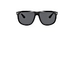 Ray-Ban Boyfriend Polished Shiny Black/Grey 60mm Sunglasses RB4147 601/87 60-15