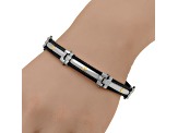 Stainless Steel and 18K Yellow Gold Bangle Bracelet