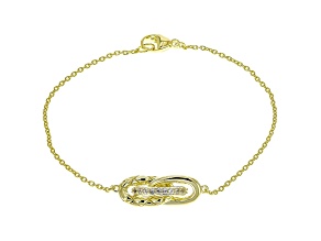 Judith Ripka White Topaz Accented 14k Gold Clad Station Bracelet