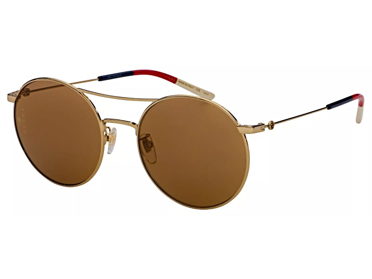 Gucci Gold Tone with Blue Red Cream Arm Detail Frame / Brown  display picture 2