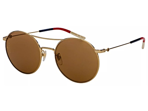 Gucci | Vintage Cream and Brown Aviator Sunglasses Gucci 1827/S Sunglasses | FREE Shipping - Go-Optic.com  main image 3