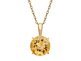 Round Citrine 10K Yellow Gold Pendant 0.90ctw