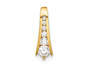 10k Yellow Gold Polished Cubic Zirconia Fancy Chain Slide Pendant