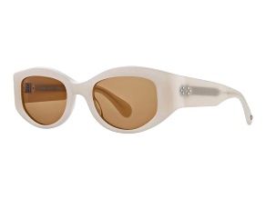 Garrett Leight Retro Biggie Ecru Oval Frame / Marigold Lenses Sunglasses