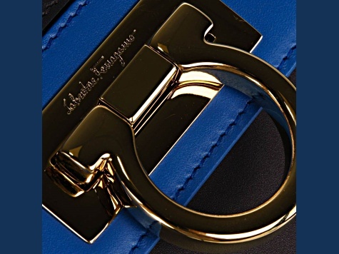 Ferragamo Sofia Calf Blue Fumee Blue Grey Medium Handbag