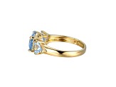 Lab Created Blue Spinel 18k Yellow Gold Over Sterling Silver March Birthstone Ring 2.39ctw