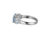 Lab Created Blue Spinel Platinum Over Sterling Silver March Birthstone Ring 2.39ctw