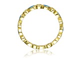 Kids/Teens 14k Gold Plated over Brass with Cubic Zirconia Blue Topaz Enamel Stacking Ring