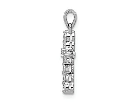 Rhodium Over 14K White Gold 1/4ct. Diamond Cross Pendant