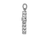 Rhodium Over 14K White Gold 1/4ct. Diamond Cross Pendant