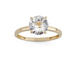 Round Lab Created White Sapphire 10K Yellow Gold Ring 2.20ctw