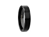 VULCAN Flat Black Tungsten Ring with Brushed Center & Polished Edges 4mm