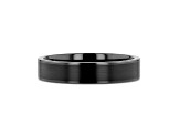 VULCAN Flat Black Tungsten Ring with Brushed Center & Polished Edges 4mm