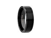 VULCAN Flat Black Tungsten Ring with Brushed Center & Polished Edges 7mm