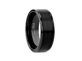 VULCAN Flat Black Tungsten Ring with Brushed Center & Polished Edges 8mm