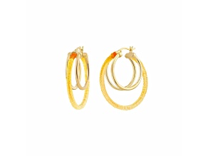 14K Yellow Gold Over Sterling Silver Lucite Multi-Hoop Earrings in Honey