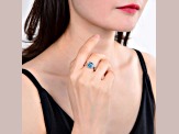 Blue and White Topaz Sterling Silver Ring, 2.17ctw