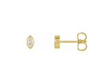 14K Yellow Gold Marquise Diamond Solitaire Stud Earrings, 0.17ctw