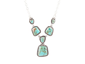 Barse Jewelry Blue Turquoise Sterling Silver Earth and Sky Necklace