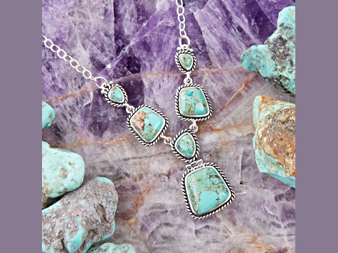 Barse Barse Jewelry Blue Turquoise Sterling Silver Earth and Sky Necklace ...
