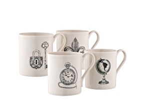 Belleek Etch Mugs Set of 4