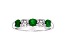 14K White Gold 5-Stone Emerald and Diamond Band Ring, 1.11ctw