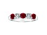 14K White Gold 5-Stone Ruby and Diamond Band Ring, 1.26ctw