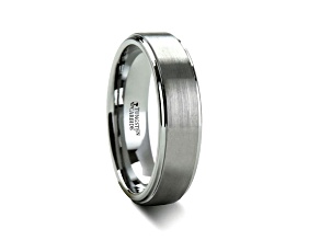 OPTIMUS Raised Center with Brush Finish Tungsten Ring 4mm