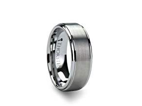 OPTIMUS Raised Center with Brush Finish Tungsten Ring 8mm