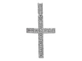 Rhodium Over 14K White Gold 1 1/10ct. Diamond Latin Cross Pendant