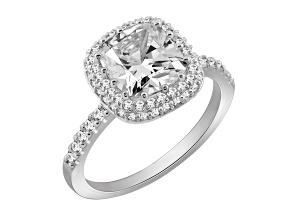 White Cubic Zirconia Platinum Over Sterling Silver Ring 4.68ctw