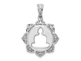 Rhodium Over 14k White Gold Diamond Buddha Pendant