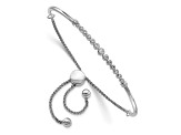 14K White Gold Lab Grown Diamond VS/SI GH, Bar Adjustable Bracelet