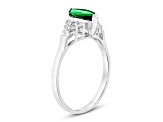 0.69ctw Emerald and Diamond Ring in 14k White Gold